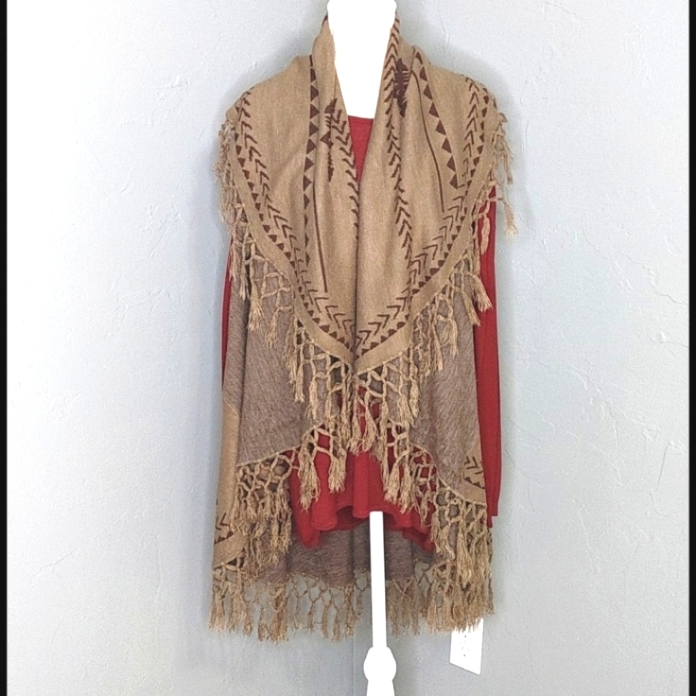 Gena | Southwest Style Open Front Vest / Cardigan
